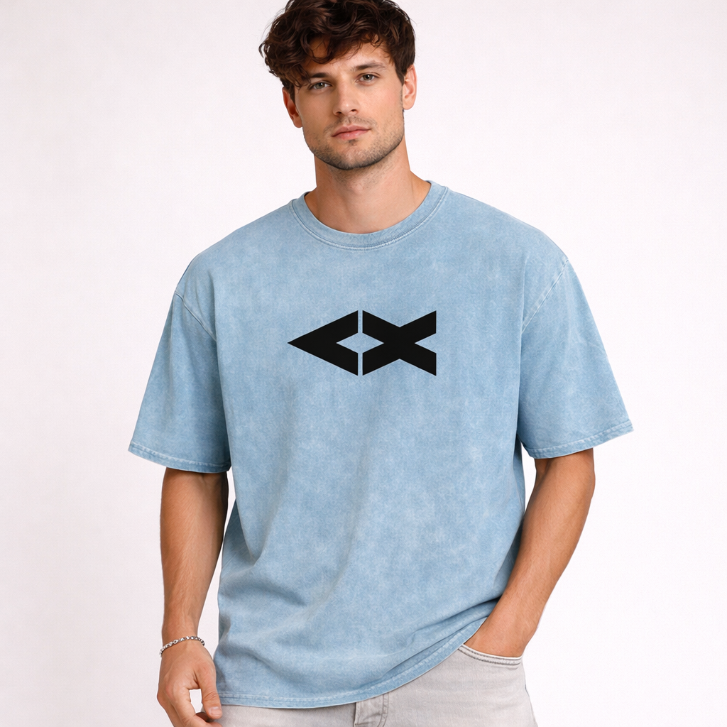 "iAM Loved" Snow Washed Oversized Cotton T-Shirt