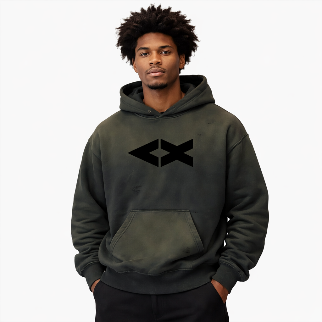 Frayed Sunfade Boxy Fleece Hoodie