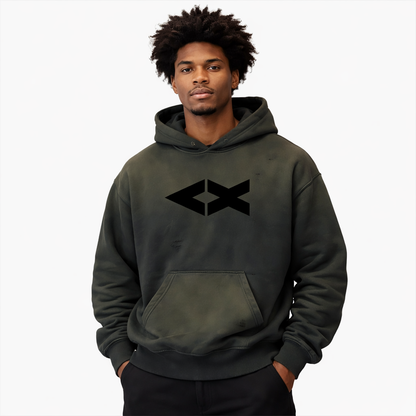 Frayed Sunfade Boxy Fleece Hoodie
