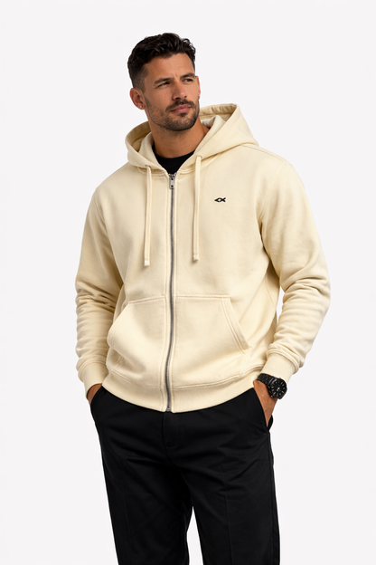 Drop-Shoulder Zip Up Hoodie