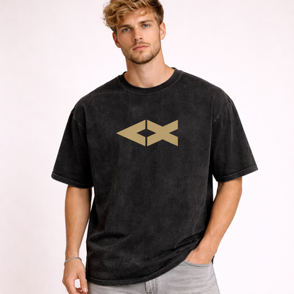 "iAM Blessed" Snow Washed Oversized Cotton T-Shirt
