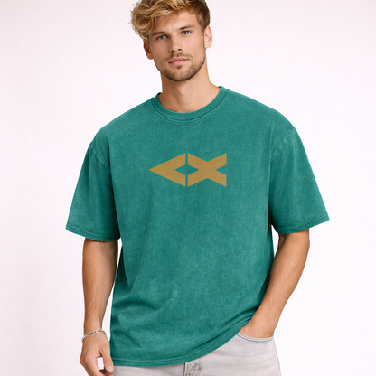 "iAM Blessed" Snow Washed Oversized Cotton T-Shirt