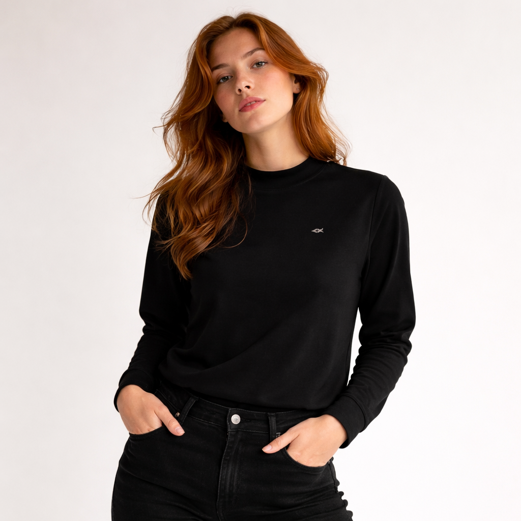 Essential Mock Neck Long Sleeve T-Shirt