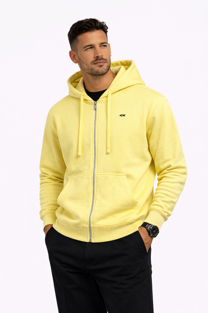 Drop-Shoulder Zip Up Hoodie