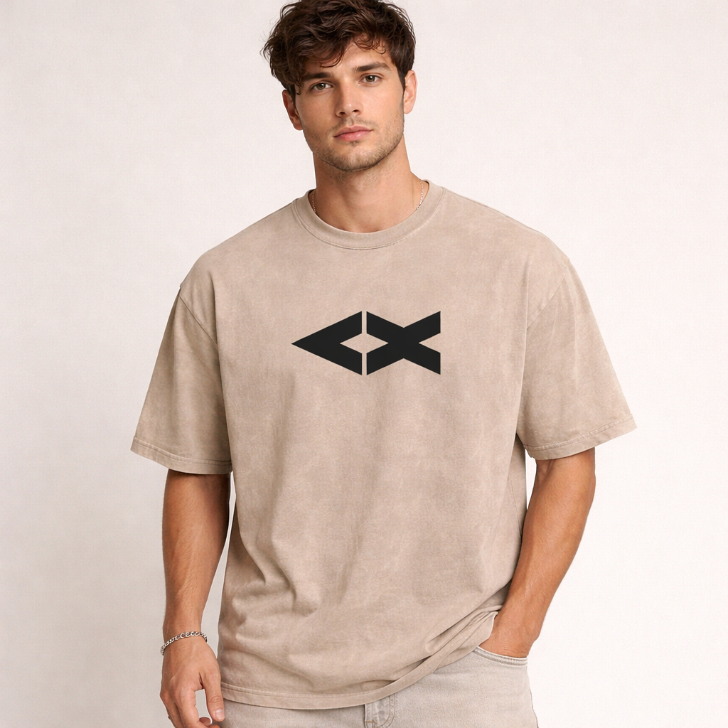 "iAM Loved" Snow Washed Oversized Cotton T-Shirt