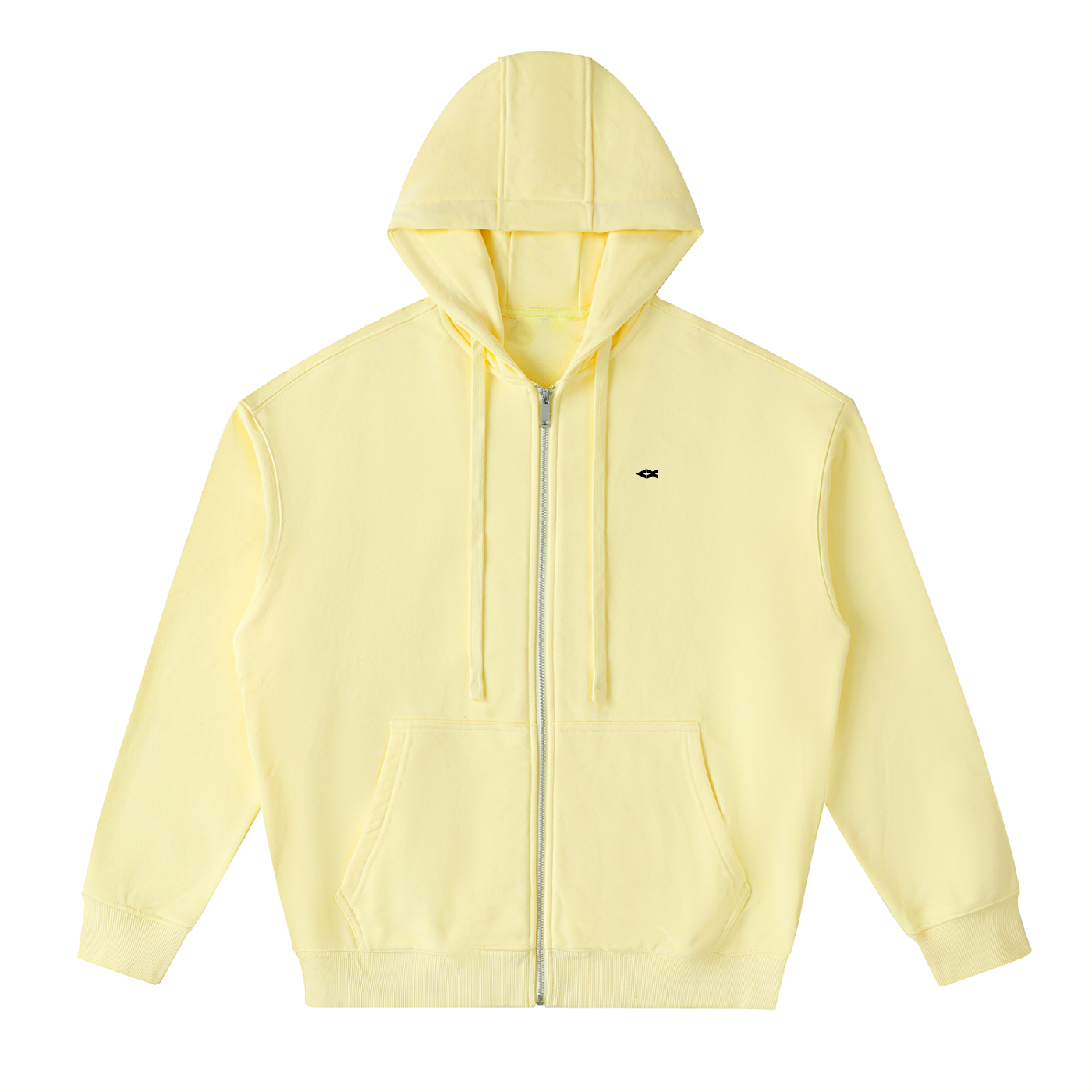 Drop-Shoulder Zip Up Hoodie