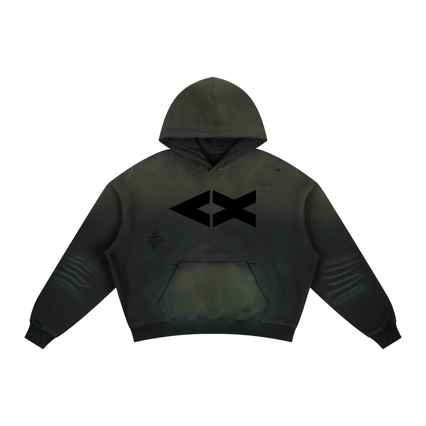 Frayed Sunfade Boxy Fleece Hoodie