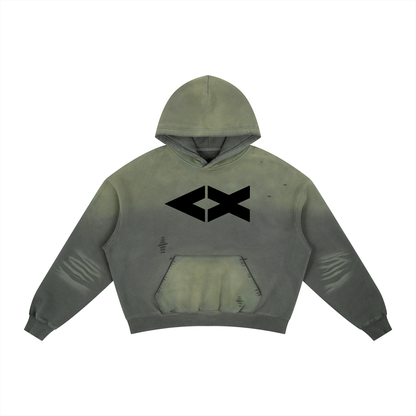 Frayed Sunfade Boxy Fleece Hoodie