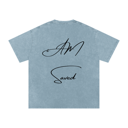 "iAM Saved" Snow Washed Oversized Cotton T-Shirt