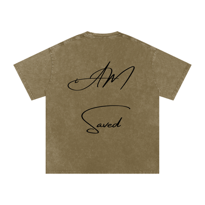 "iAM Saved" Snow Washed Oversized Cotton T-Shirt