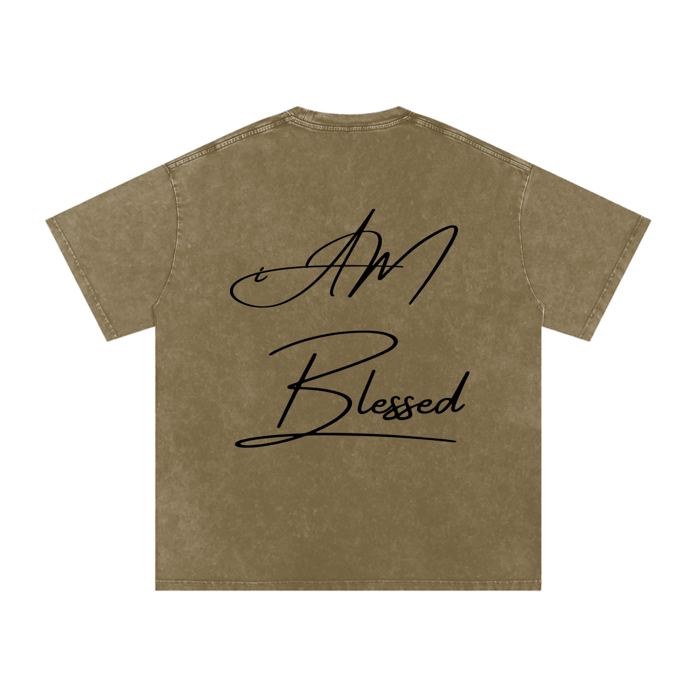 "iAM Blessed" Snow Washed Oversized Cotton T-Shirt