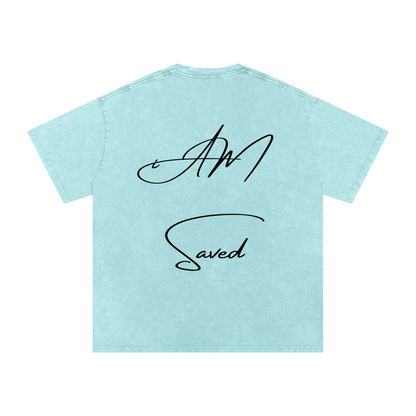 "iAM Saved" Snow Washed Oversized Cotton T-Shirt