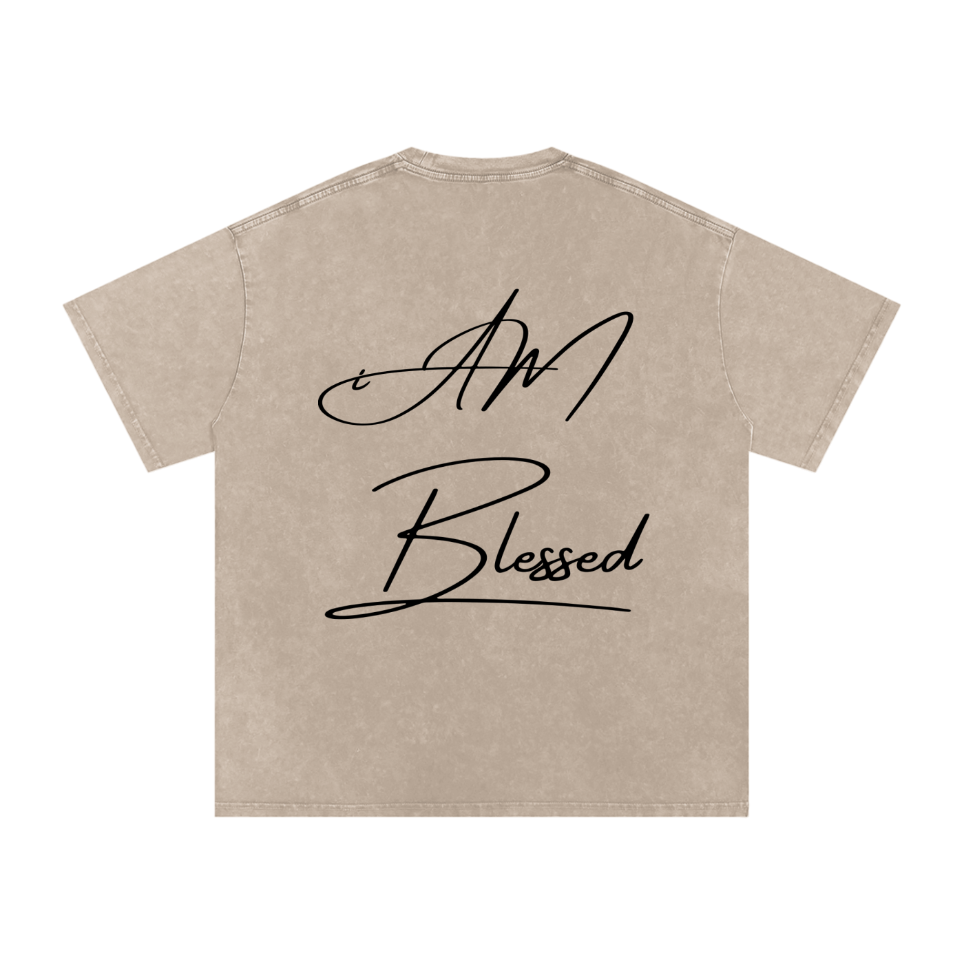 "iAM Blessed" Snow Washed Oversized Cotton T-Shirt