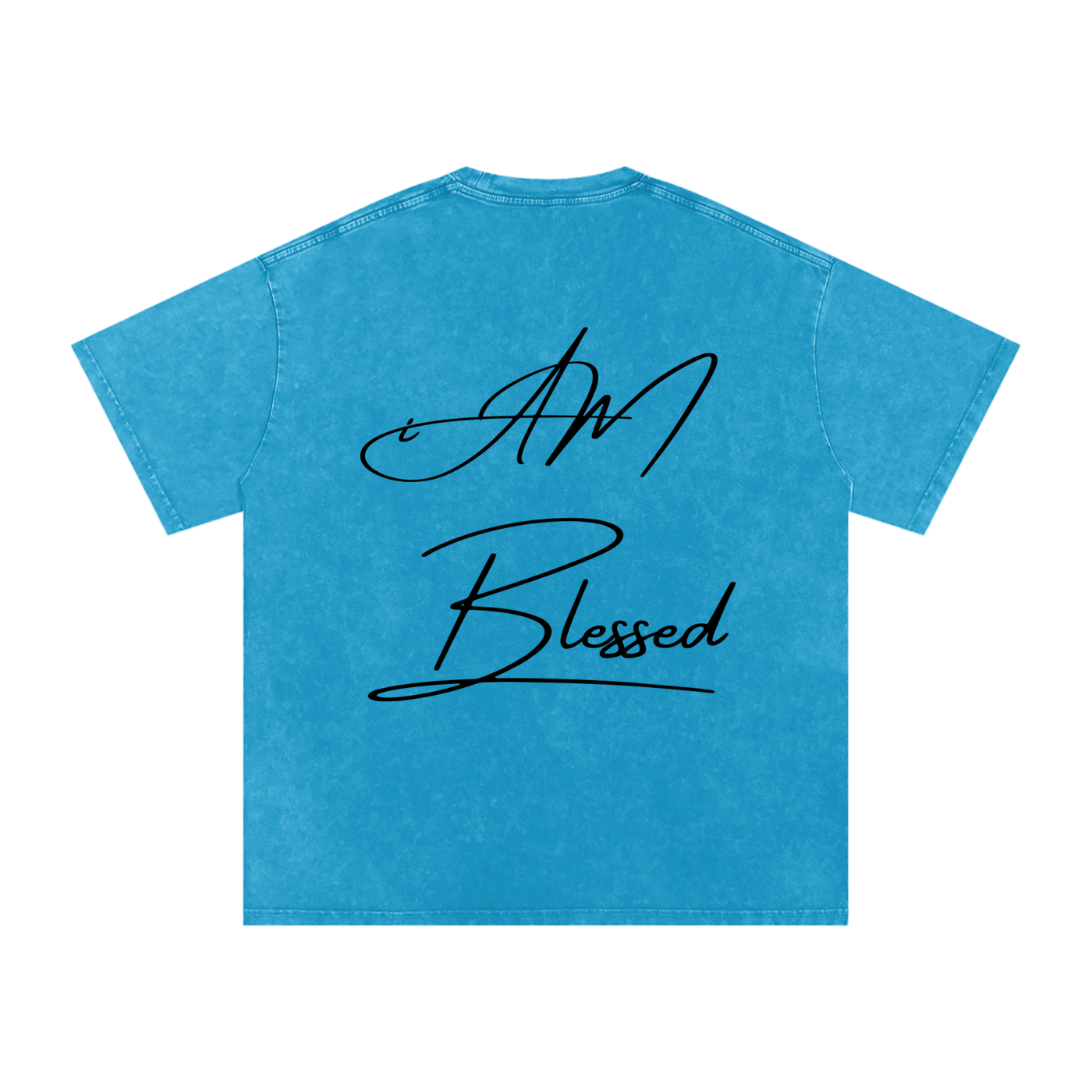 "iAM Blessed" Snow Washed Oversized Cotton T-Shirt