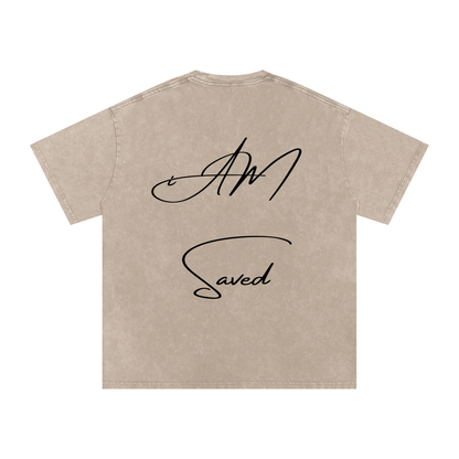 "iAM Saved" Snow Washed Oversized Cotton T-Shirt