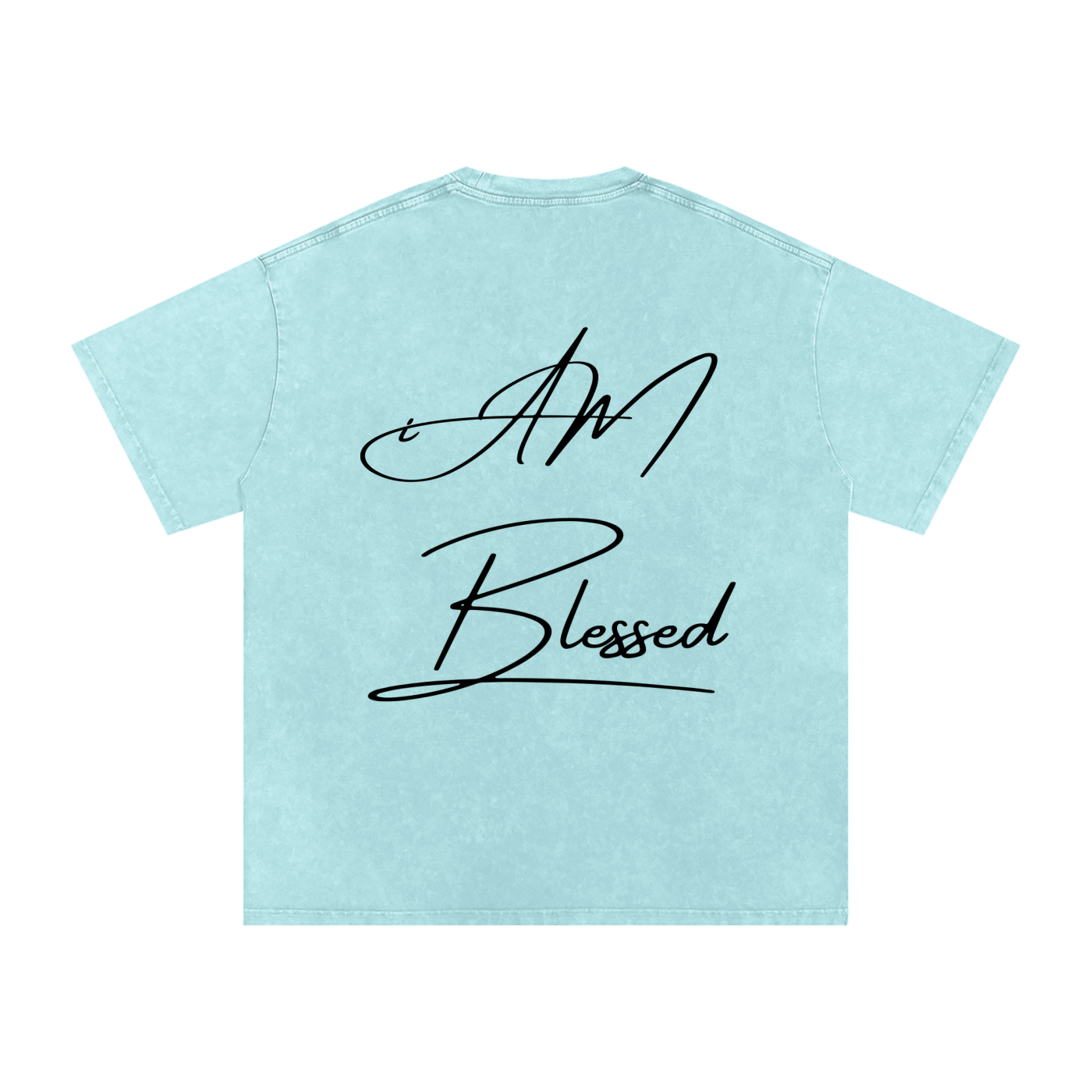 "iAM Blessed" Snow Washed Oversized Cotton T-Shirt