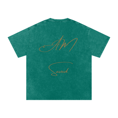 "iAM Saved" Snow Washed Oversized Cotton T-Shirt