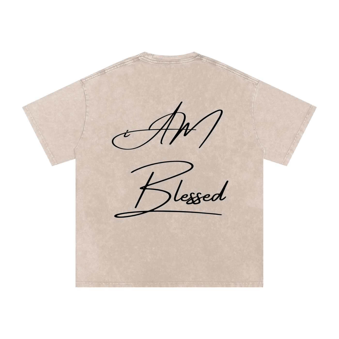 "iAM Blessed" Snow Washed Oversized Cotton T-Shirt