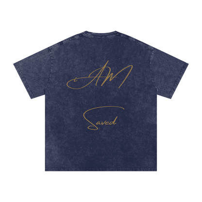 "iAM Saved" Snow Washed Oversized Cotton T-Shirt