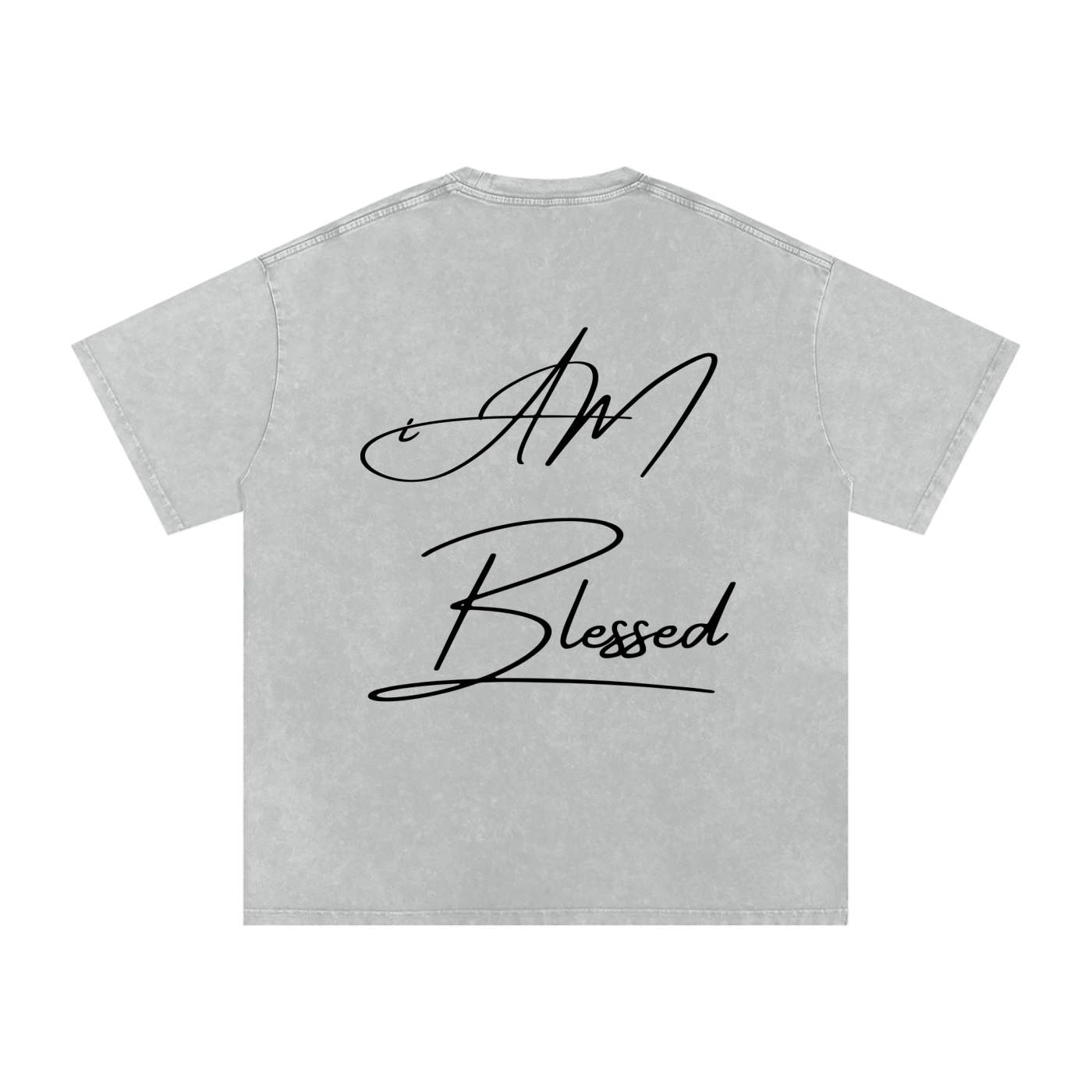 "iAM Blessed" Snow Washed Oversized Cotton T-Shirt