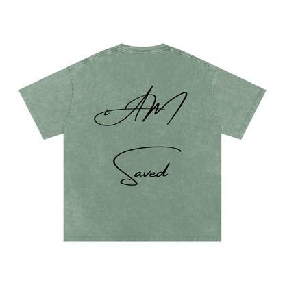 "iAM Saved" Snow Washed Oversized Cotton T-Shirt