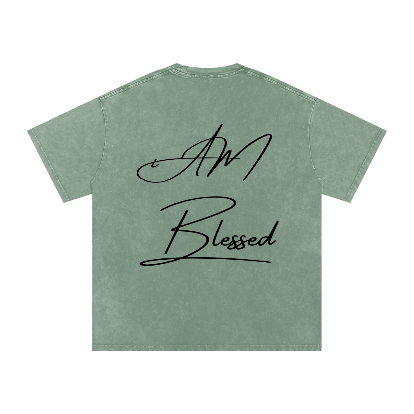 "iAM Blessed" Snow Washed Oversized Cotton T-Shirt