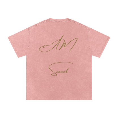 "iAM Saved" Snow Washed Oversized Cotton T-Shirt