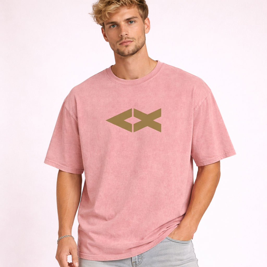"iAM Blessed" Snow Washed Oversized Cotton T-Shirt