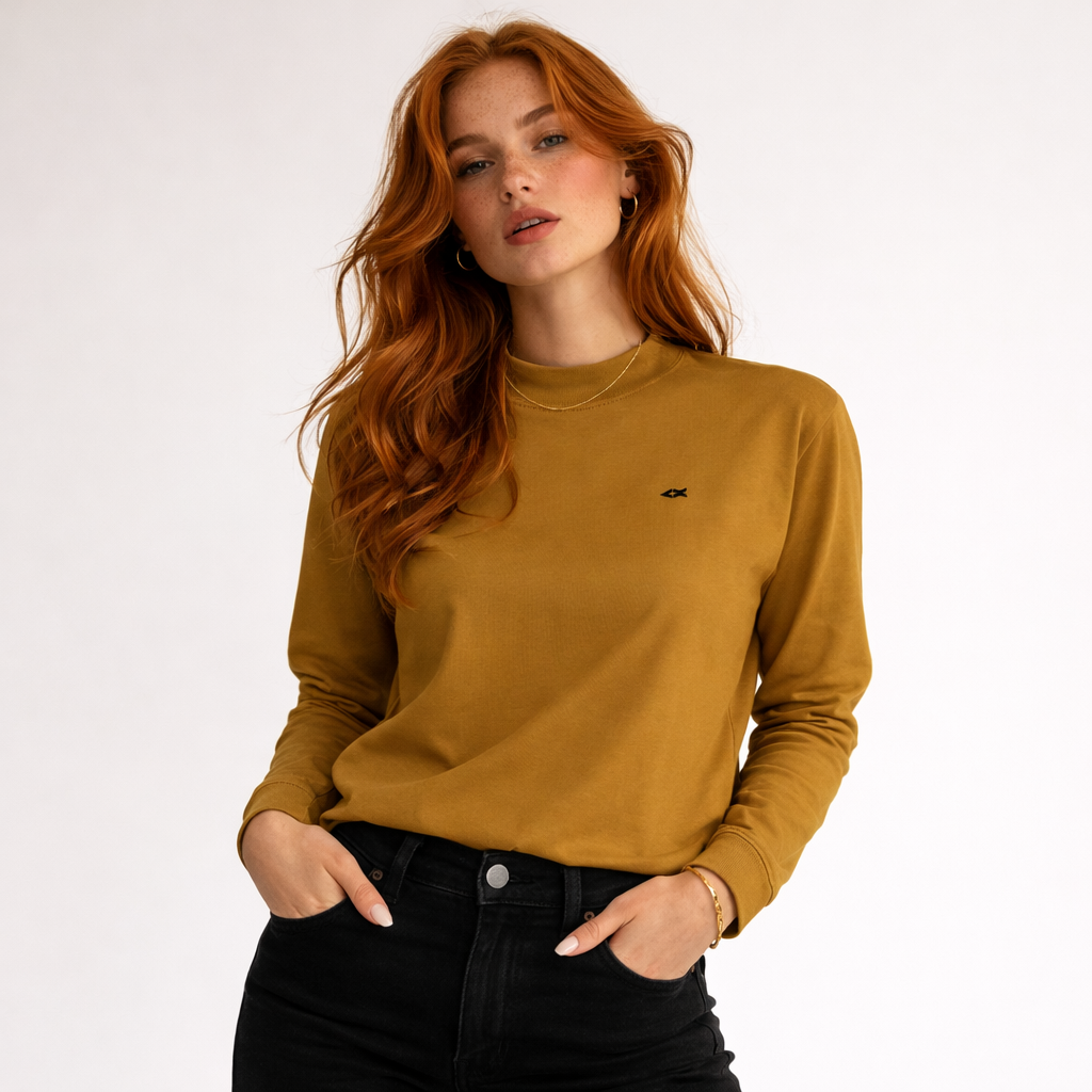 Essential Mock Neck Long Sleeve T-Shirt