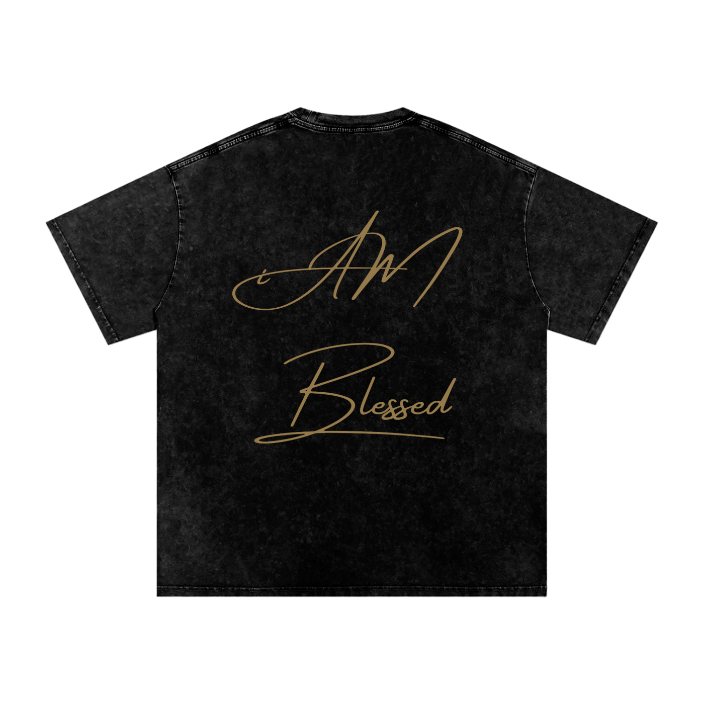 "iAM Blessed" Snow Washed Oversized Cotton T-Shirt