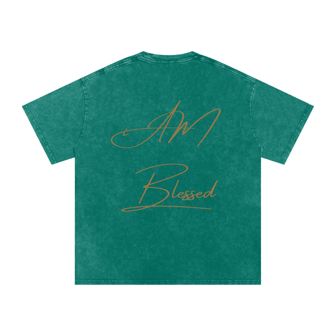 "iAM Blessed" Snow Washed Oversized Cotton T-Shirt