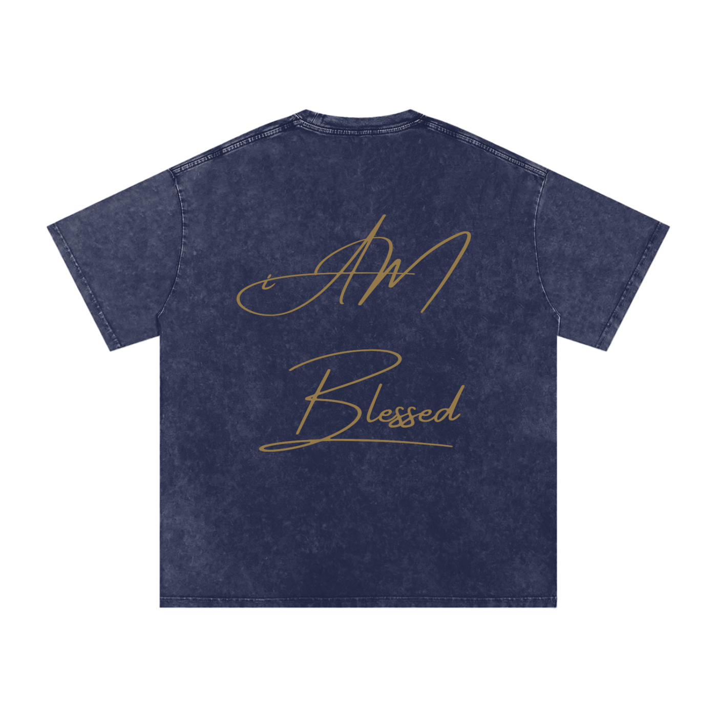 "iAM Blessed" Snow Washed Oversized Cotton T-Shirt