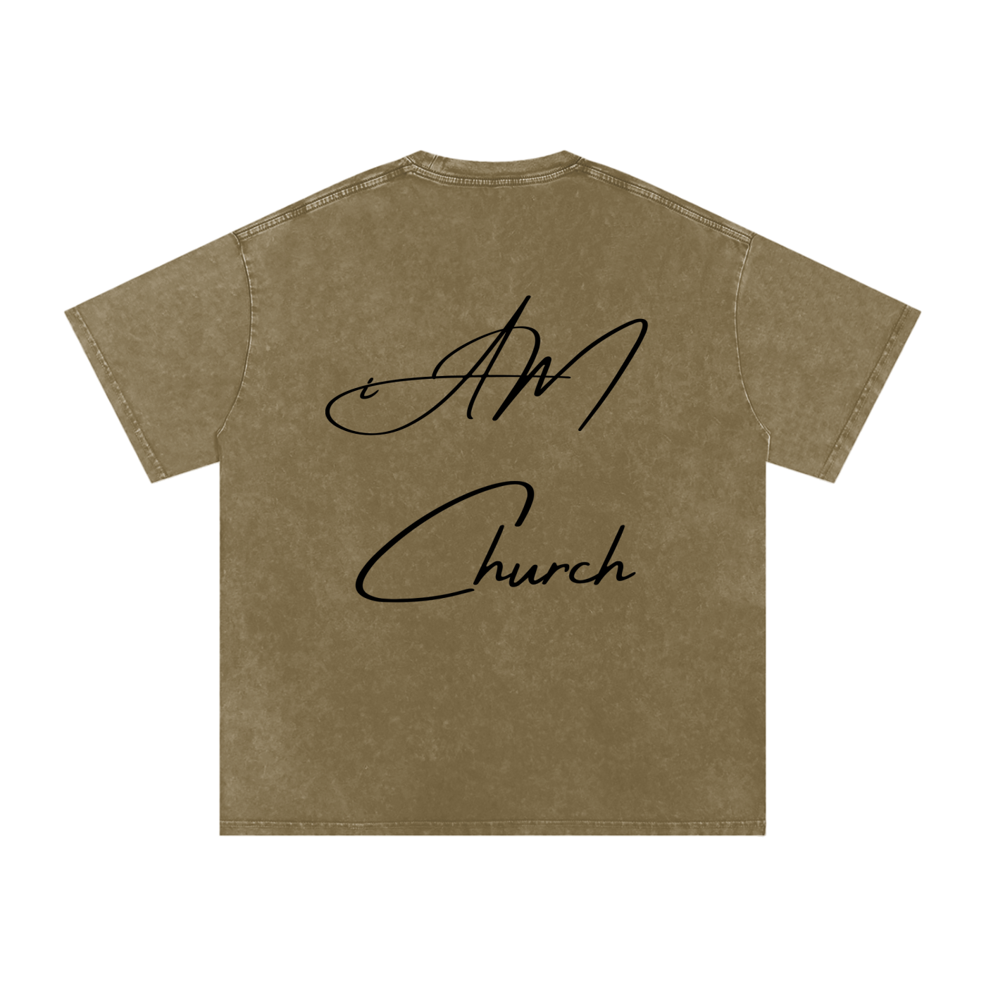"iAM Church" Snow Washed Oversized Cotton T-Shirt