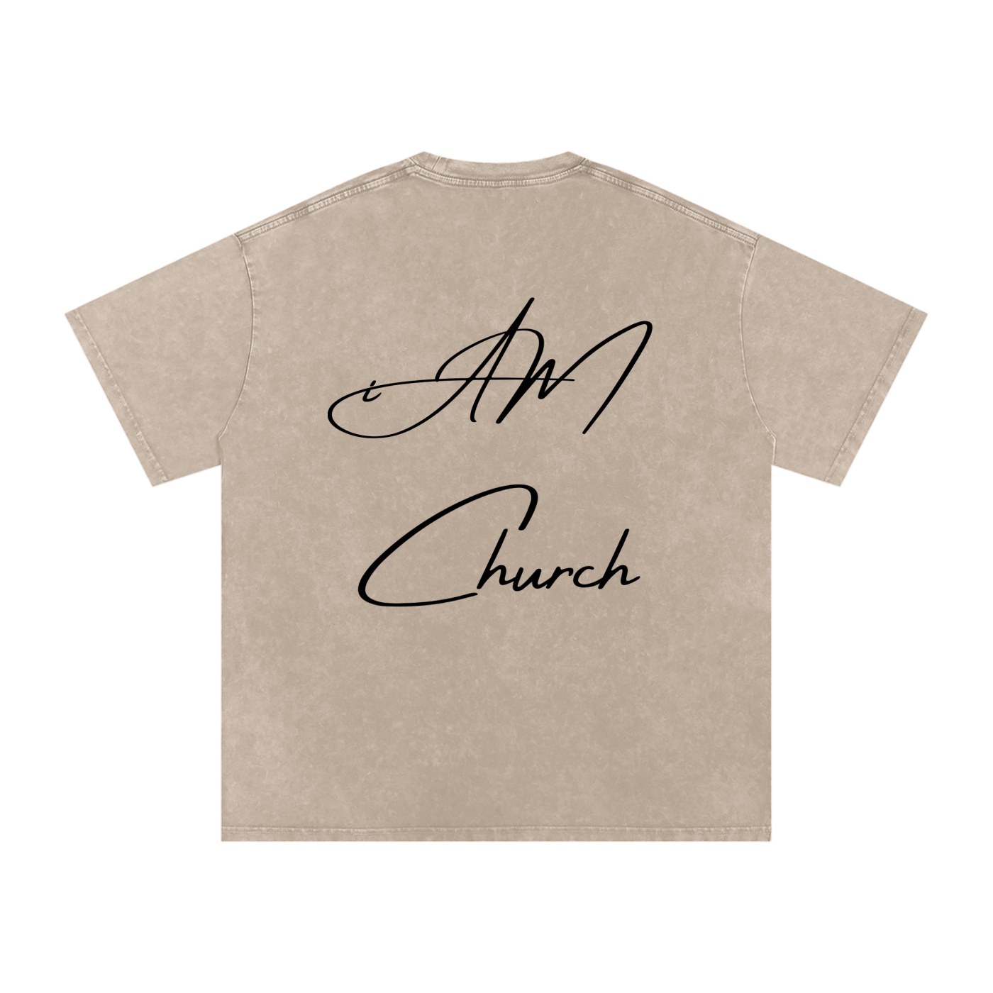 "iAM Church" Snow Washed Oversized Cotton T-Shirt