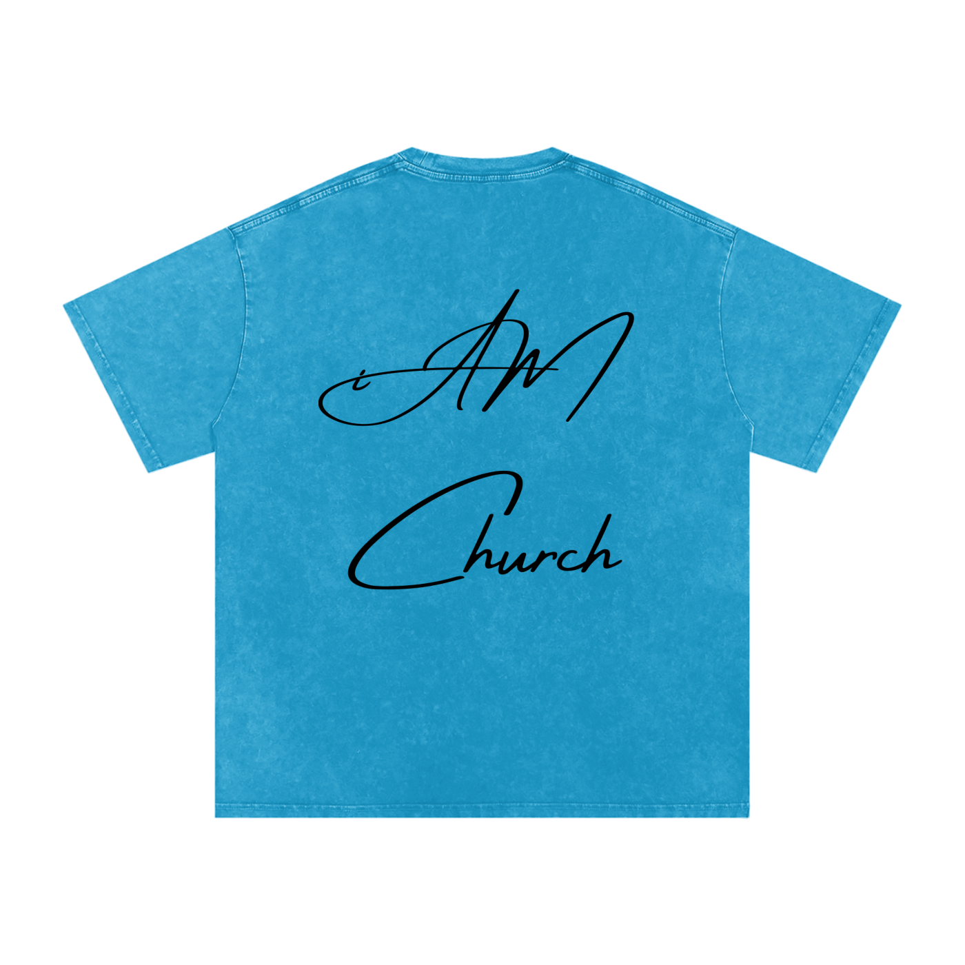 "iAM Church" Snow Washed Oversized Cotton T-Shirt