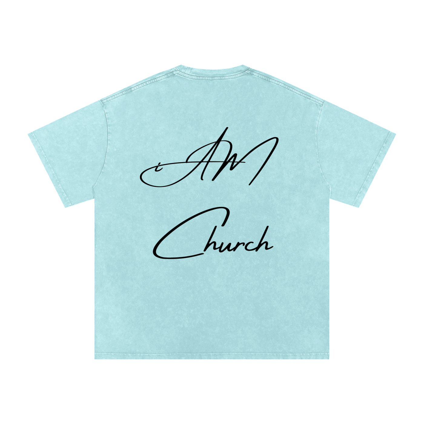 "iAM Church" Snow Washed Oversized Cotton T-Shirt