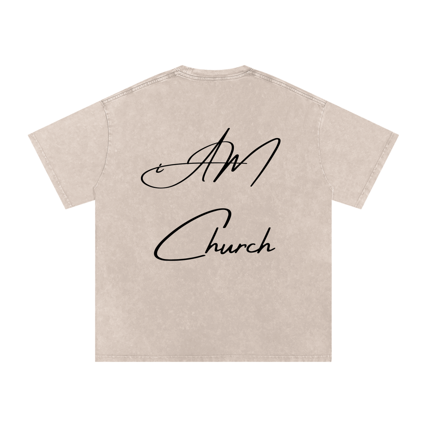 "iAM Church" Snow Washed Oversized Cotton T-Shirt