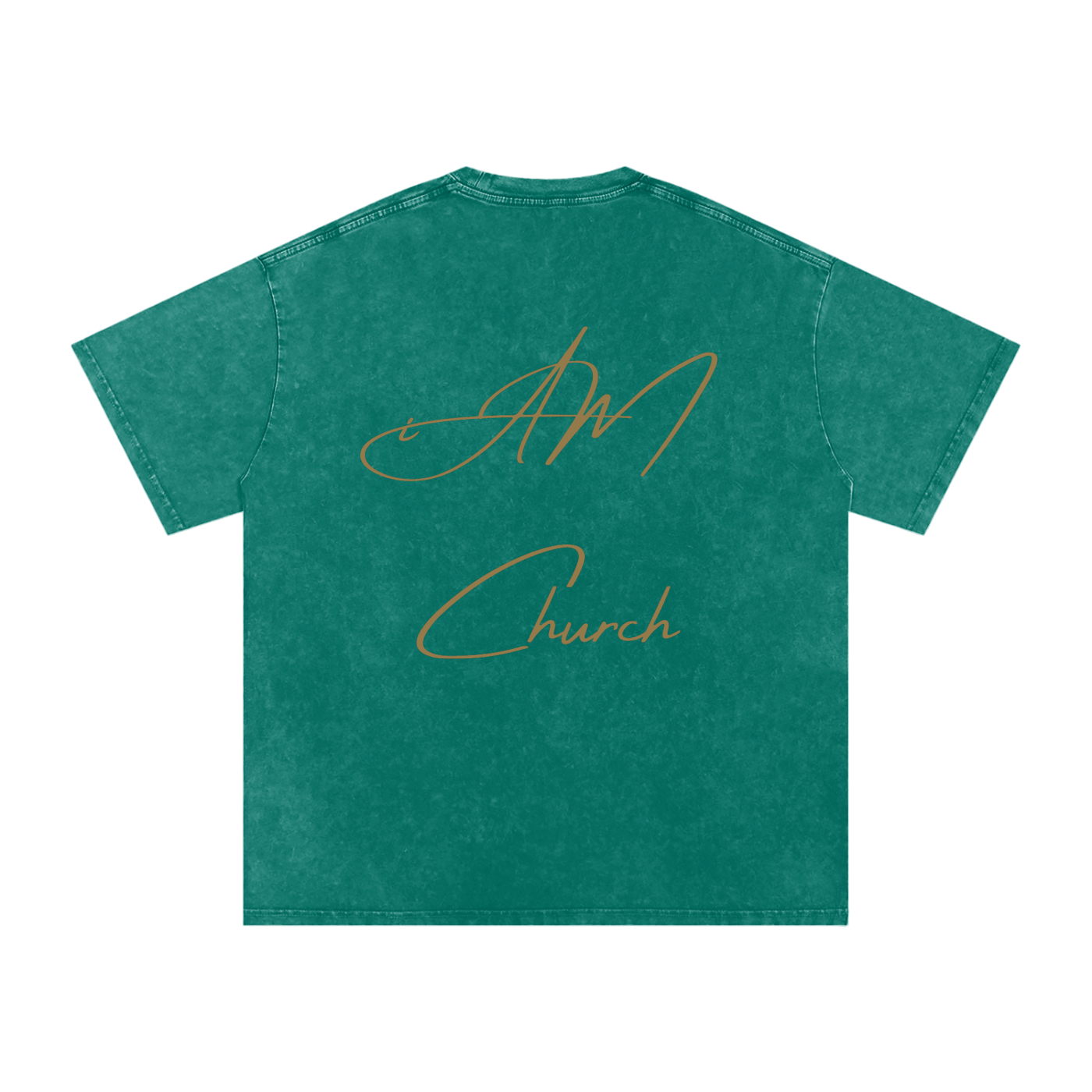 "iAM Church" Snow Washed Oversized Cotton T-Shirt