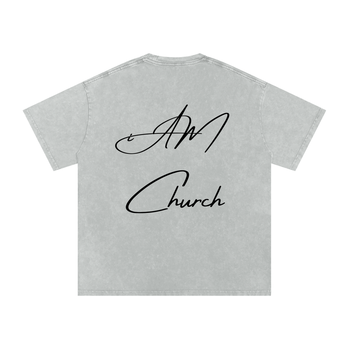 "iAM Church" Snow Washed Oversized Cotton T-Shirt