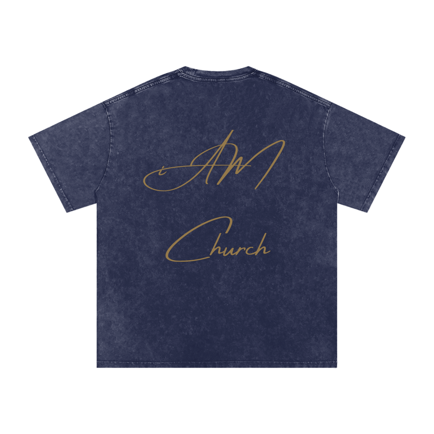 "iAM Church" Snow Washed Oversized Cotton T-Shirt