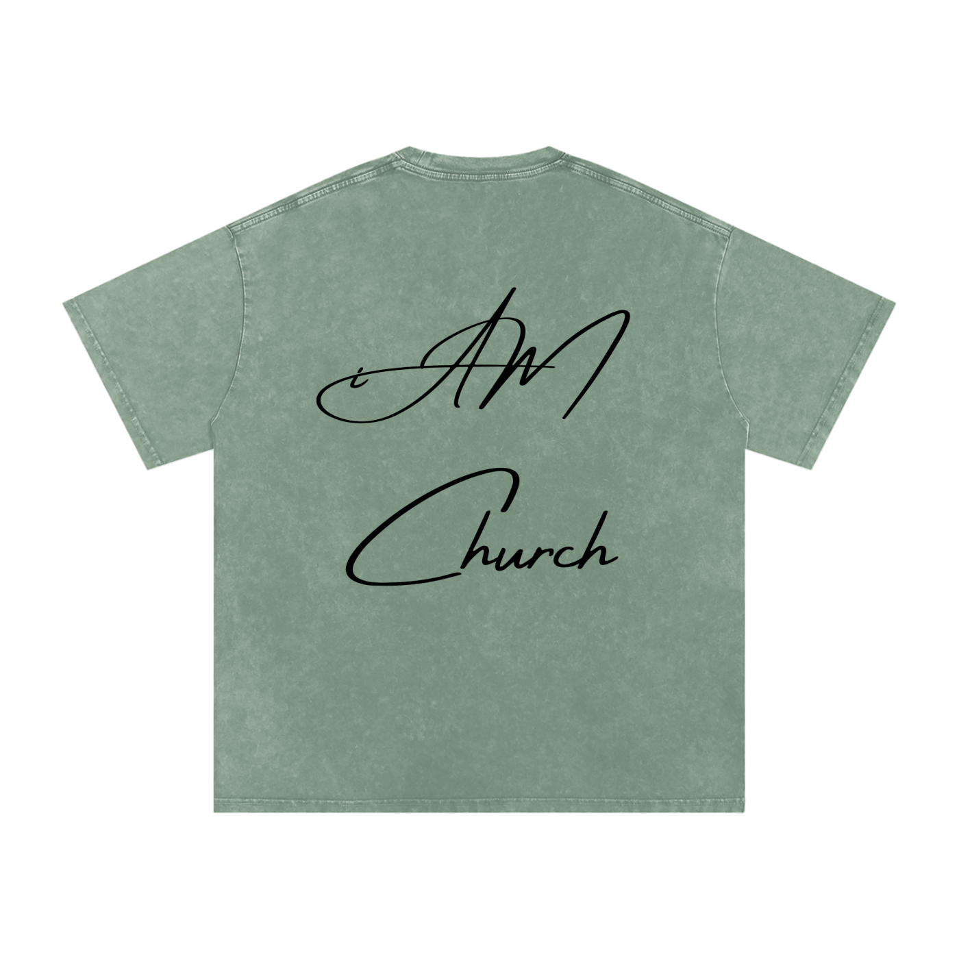 "iAM Church" Snow Washed Oversized Cotton T-Shirt