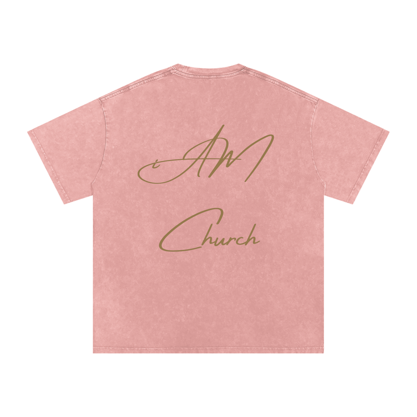 "iAM Church" Snow Washed Oversized Cotton T-Shirt