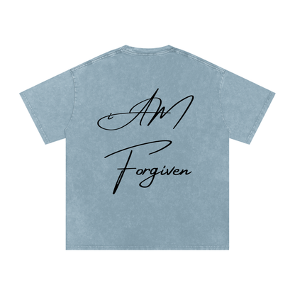 "iAM Forgiven" Snow Washed Oversized Cotton T-Shirt