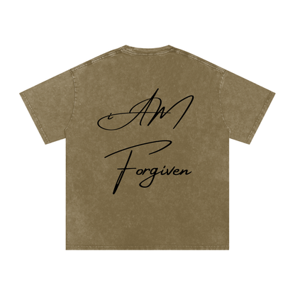 "iAM Forgiven" Snow Washed Oversized Cotton T-Shirt