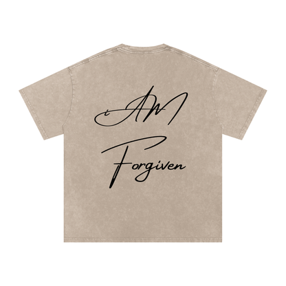 "iAM Forgiven" Snow Washed Oversized Cotton T-Shirt
