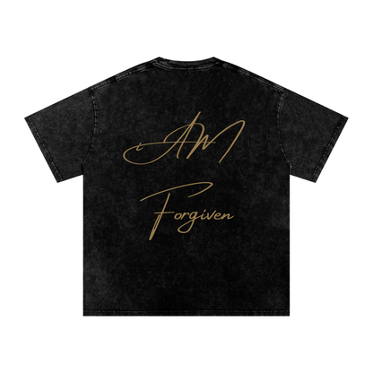 "iAM Forgiven" Snow Washed Oversized Cotton T-Shirt