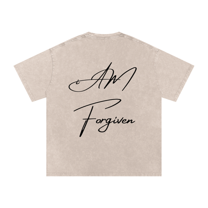 "iAM Forgiven" Snow Washed Oversized Cotton T-Shirt