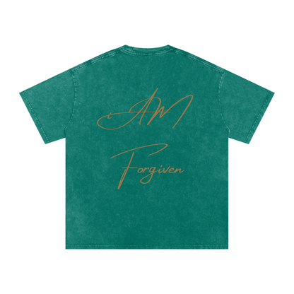 "iAM Forgiven" Snow Washed Oversized Cotton T-Shirt
