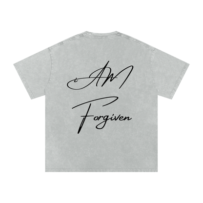 "iAM Forgiven" Snow Washed Oversized Cotton T-Shirt