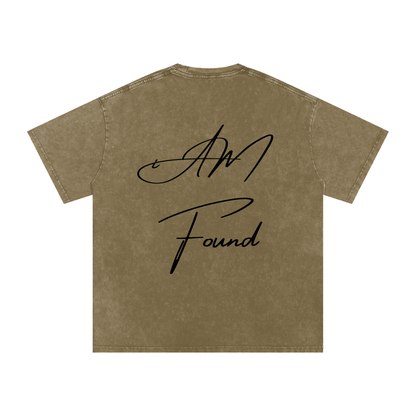 "iAM Found" Snow Washed Oversized Cotton T-Shirt